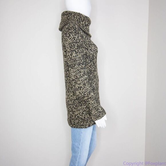 L.L. Bean women's wool blend black and beige cowl neck sweater, M‎ - Picture 14 of 16